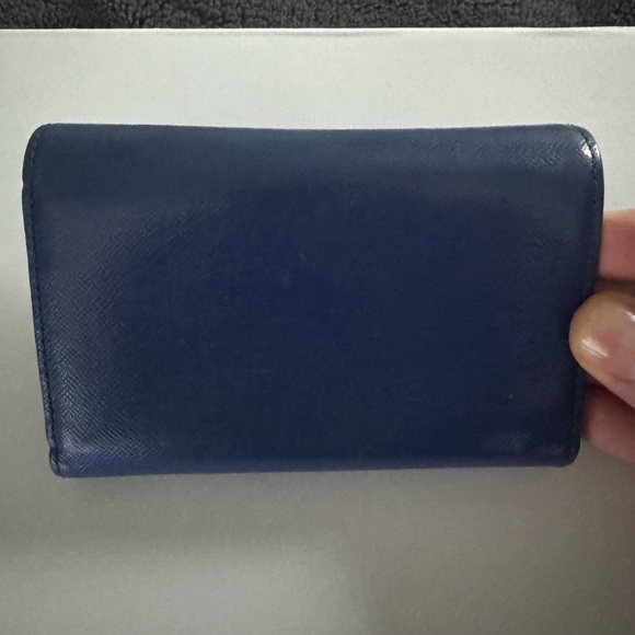 MCM Blue Studded Trifold Wallet - Picture 4 of 11